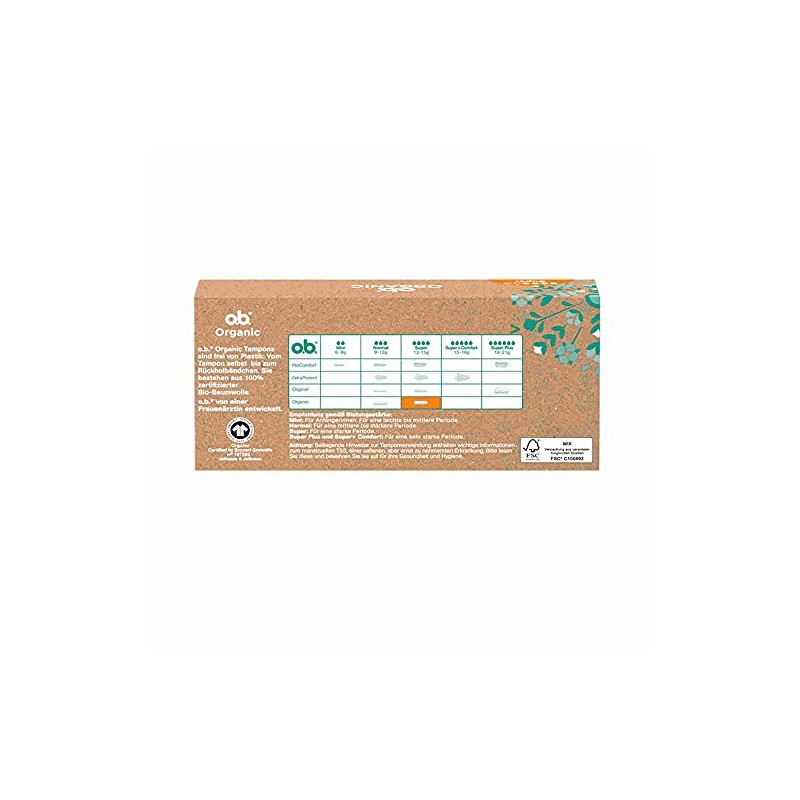 OB Tampon Organic Bio Super (Pack of 16) + usy