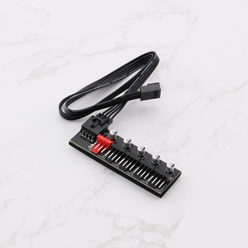 eMagTech 2pcs 5 Port PWM Fan Hub Splitter Speed Controller
