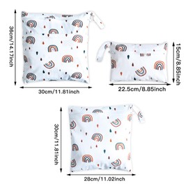 ABirdon Pack of 3 Wetbag Nursery Wet Bag Nappy Bags Zip Waterproof Washable Wetbag Organiser for Toddler Nappies Travel Gym Beach Pool