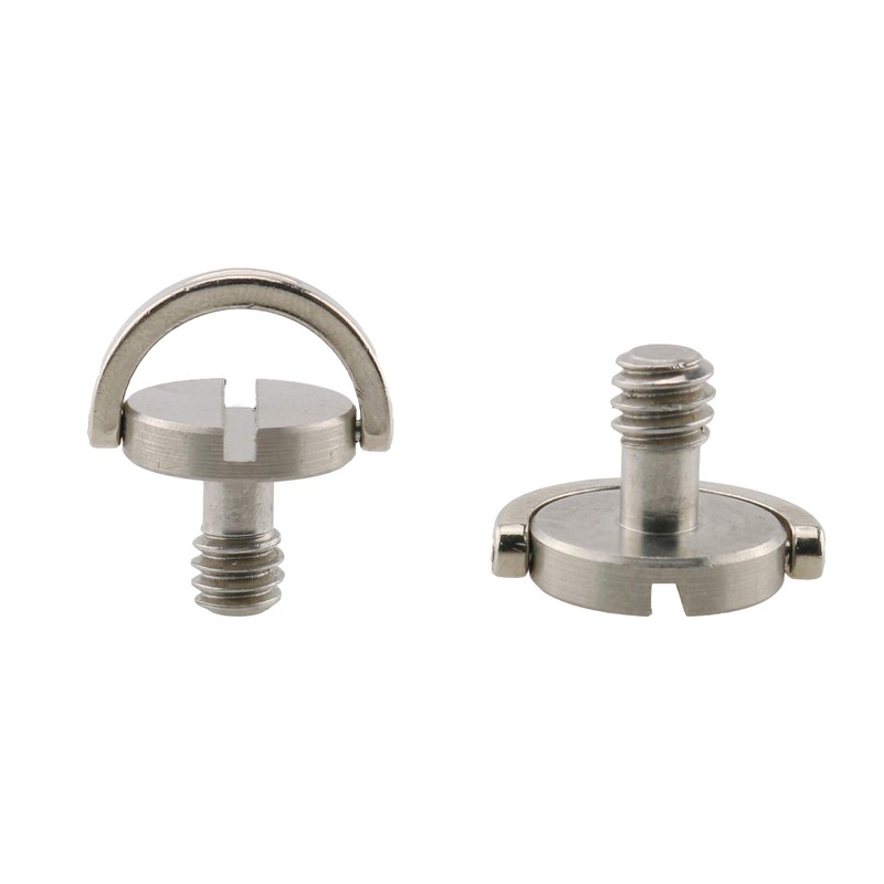 HJ Garden 2pcs 1/4-20 Thread D-Ring Stainless Steel Camera Fixing