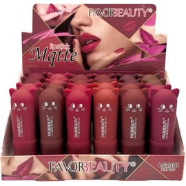 Set 24 Labiales Lipstick En Acabado Mate de Larga Duración 12 Tonos Distintos - Secado Rápido, Resistente al agua, Sin Sensación Pegajosa.