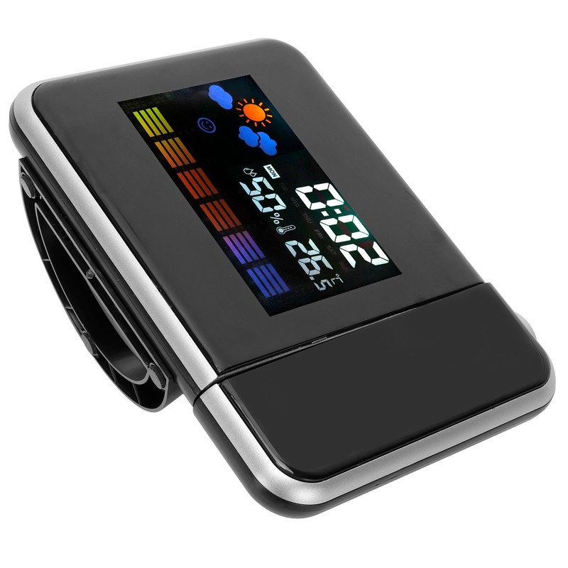 Indoor Projection LED Clock Thermometer Hygrometer Weather Forecast Snooze Perpetual