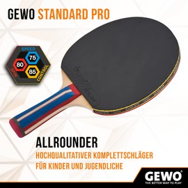 GEWO Adults ITTF Table Tennis Professional and Amateur Player 1.8 Lion Table Tennis Bat – Blue/Red, One Size