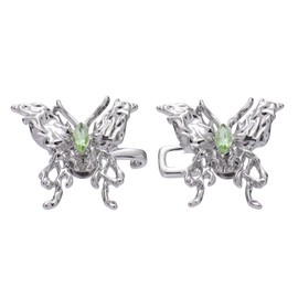 2 Set Pant Waist Tightener,Green Zircon Butterfly Waist Cincher Clip,Reusable Shiny Jean Buttons Pins for Loose Jeans Skirt Dress for Women Girls Gift