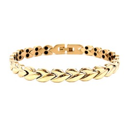 Yo – Pk – 46 Leaf Pink Gold Germanium Bracelet Cherry Blossom Pink Cherry Gold Health Bracelet geruma 46 Grain Steel Steel