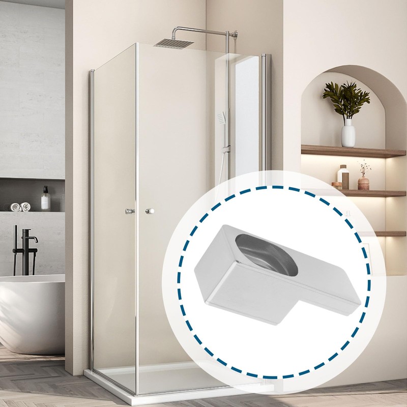 YINETTECH 10Pcs 6mm Shower Glass Panel Bracket Chrome-Plated ABS Plastic