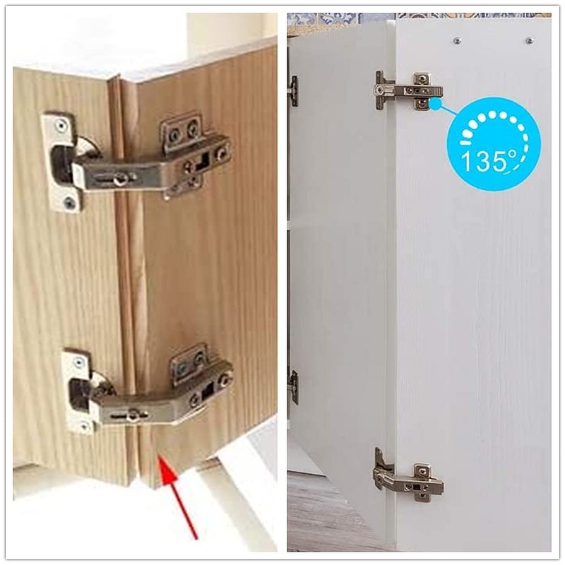 2 Pack 135 Degree Folden Door Hinges,Corner Kitchen Cabinet/Folden Door