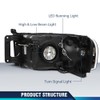 PIT66 LED Headlights Assembly, Front Headlamps Compatible with 2002-2005 Dodge