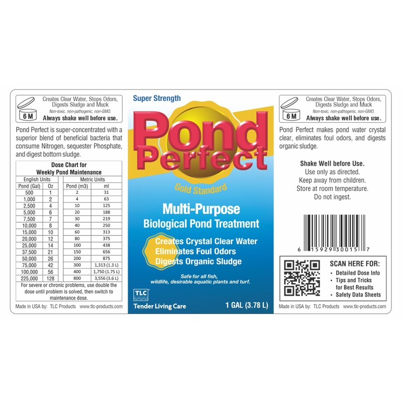 TLC PondPerfect Natural Pond Bacteria Treatment – Improves Clarity, Digests