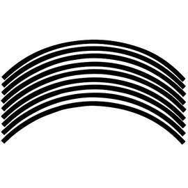 Motorcycle 16" Wheel Rim Sticker Rim Line Tape (Black, 8mm Width)
