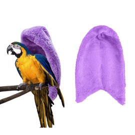 OTKARXUS Comfort Corner Fleece Bird Blanket,1PC Winter Warm Parrot Cage Snuggle Hut,Cage Bird Nest Parrot Bed for Parakeet Cockatiel Parrots Cockatiels (S, Purple)