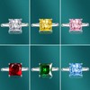 FLYYQMIAO 3CT Promise Rings Simulated Yellow/Purple/Red/Blue/Pink Diamond Cubic Zirconia Ring
