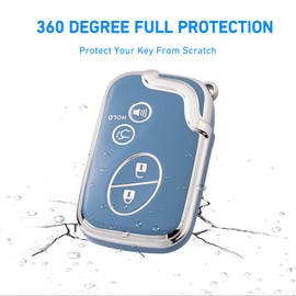 Flensent Key Fob Cover with Keychain for Lexus RX350 RX450 GX460 LX570 CT200h 2009-2015 (Blue)