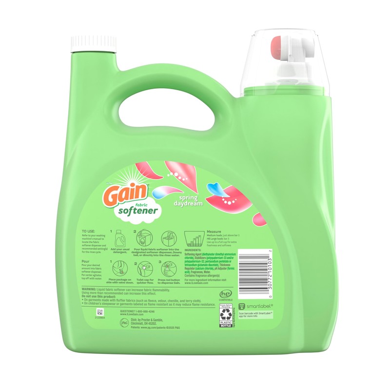 Gain Liquid Fabric Softener, Spring Daydream Scent, 140 FL OZ,