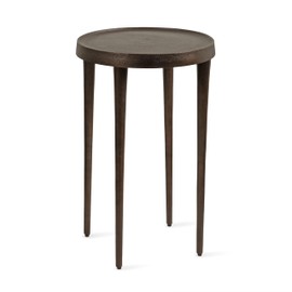 Kate and Laurel Rava Modern Metal Round Side Table, 14 x 14 x 22, Bronze, Cast Aluminum Accent Table for Use as Indoor Plant Stand or Living Room Decor Piece