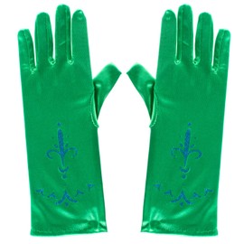 Joy Join Little Girls Princess Gloves For Birthday,Wedding,Holiday,Costume Party(Green)