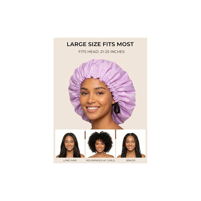 Aquior Ajustable Elástico Gorro Ducha Presenta Tamaño Cabeza Una Fina