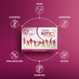 OMNi BiOTiC Power, 28 Servings (112g), 6 Bacterial Strains, 10 Billion Organisms per Daily Dose, Powder, Vegan, For Daily Use, With Bacteria for the Intestinal Flora, Blood Orange Flavour