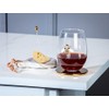 Abbott Collection Stemless Wine Glass with Jewelled Bee - Glass/Metal,