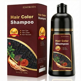 Champú de Tinte para El Cabello Borgoña 3 En 1, Cobertura de Cabello Gris para Mujeres y Hombres, Tinte de Cabello Instantáneo y de Larga Duración En Minutos, Champú de Color de Extracto de P