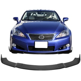 IKON MOTORSPORTS, 3PCS Front Bumper Lip Compatible with 2010-2012 Lexus IS250 350 C Convertible 2 Door, Front Bumper Protector Body Splitter Spoiler PU Unpainted Black IKON Style