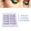 5pcs Colorful Eyelashes Dramatic Gradient Color False Eyelashes Fluffy 3D