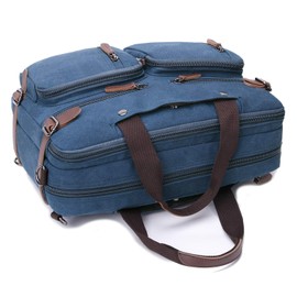 CROCOD 3 in 1 Convertible Laptop Backpack, 17.3 inch Messenger Bag for Men, Multi-Functional Travel Laptop Bag for College Men Women (17.3 Inch, Blue)