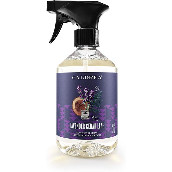 Caldrea Multi-surface Countertop Spray Cleaner, Made with Vegetable Protein Extract, Lavendar Cedar Leaf Scent, 16 oz (Packaging May Vary)