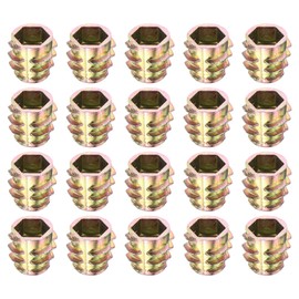 sourcing map 20Pcs Hex Threaded Inserts, M8-1.25x13 Zinc Alloy Hex-Flush Thread Insert, Furniture Threaded Insert Nuts, Hex Socket Drive Threaded Insert Bolt for Wood Furniture Assortment
