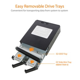 ICY DOCK Full Metal 2 Bay 2.5" SAS/SATA HDD & SSD Backplane Cage with Slim ODD Tray for External 5.25" Bay | ToughArmor MB994IPO-3SB