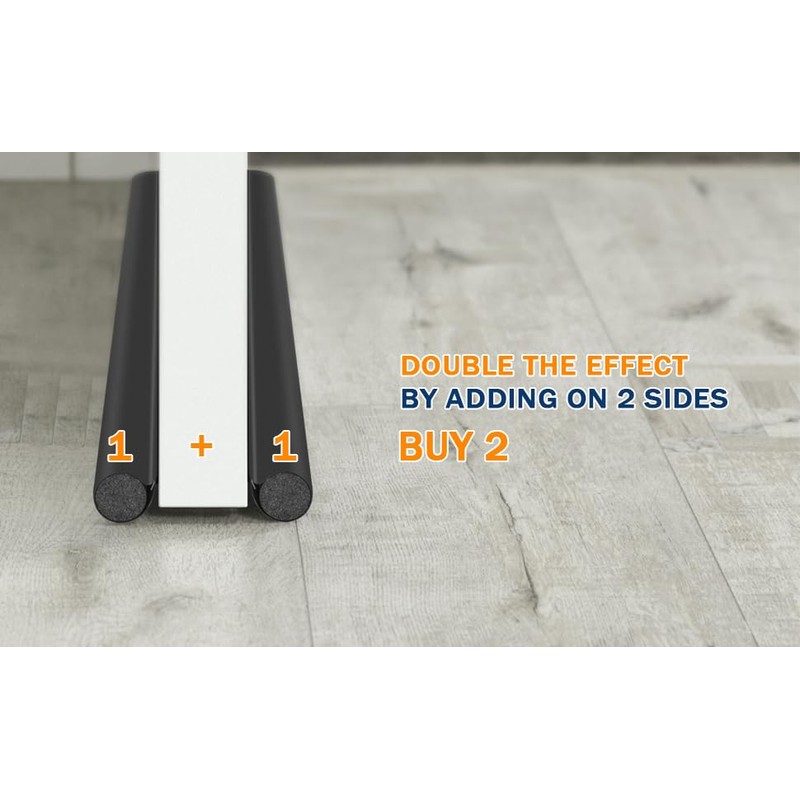 MAXTID Door Draft Stopper 36 Inch Black Adjustable Door Draft