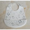 LILA & JACK 2 PK Gray/White Fork Spoon Silicone Bib