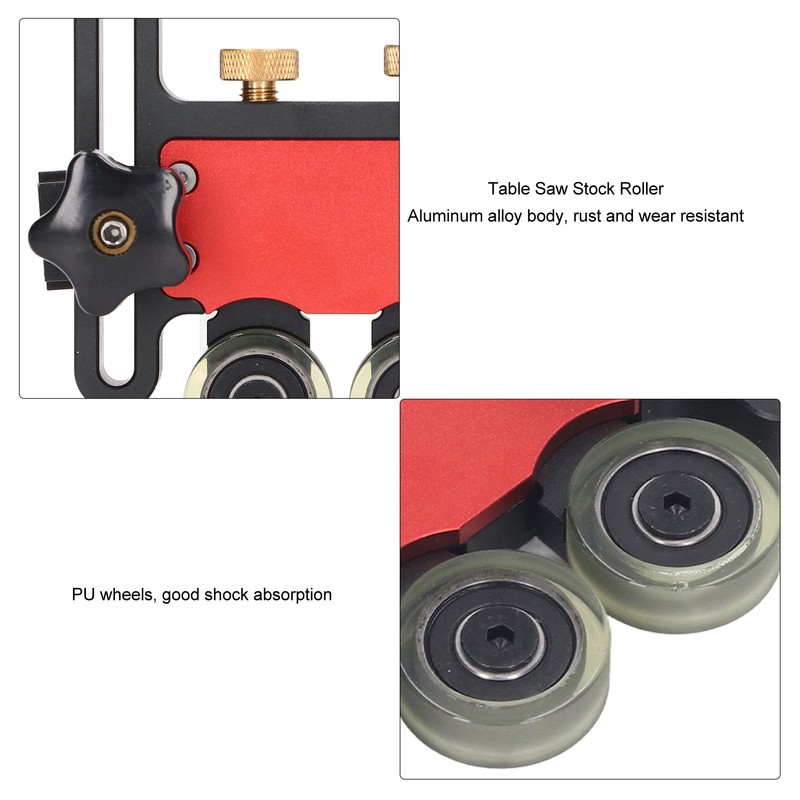 Table Saw Stock Roller Woodworking Double Wheel Sliding Feeding Guide