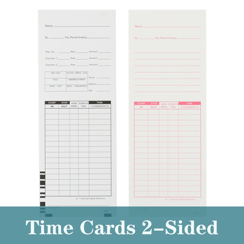 ALGLEA 500PCS Time Cards for Employees, 2 Sided Time Sheets,