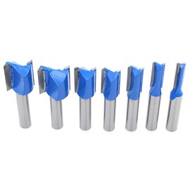 DingGreat 7 Pieces 8 mm Shank Groove Cutter, 6 mm 8 mm 10 mm 12 mm 14 mm 18 mm 20 mm Milling Cutter Router Bits, Wood Straight Router Bit Set, Carbide Milling Tool Set
