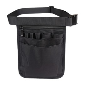 Ksvaye Krankenschwester Gürteltasche Bauchtasche Hüfttasche mit Verstellbarem Gürtel und Mehreren Fächern Krankenschwestertasche Nurse Utility Werkzeugtasche für Damen und Herren (18 x 25 cm, Schwarz)