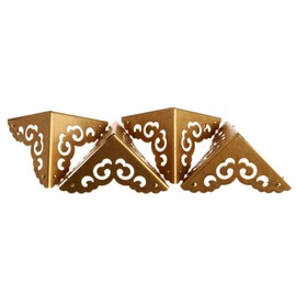 4 Pcs Box Corner Protector Chest Guard Edge Cover Antique Corner for Jewellry Box Wooden Box Furniture Edge Decorative, Antique Brass 6.5 * 6.5 * 6.5cm