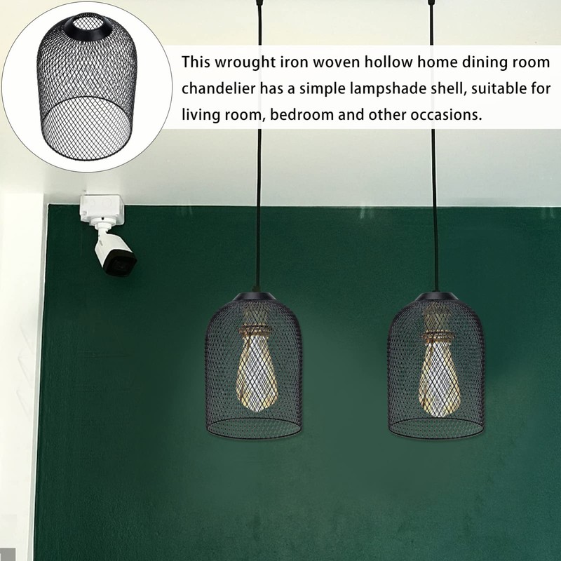 PRETYZOOM Birdcage Chandelier Lamp Shades Black Elegant Light for Home
