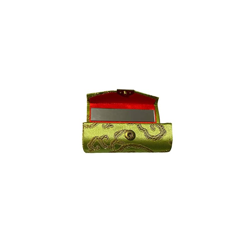 Occasions Gift Giving Chinese Silk Print Lipstick Case w/Mirror (Apple