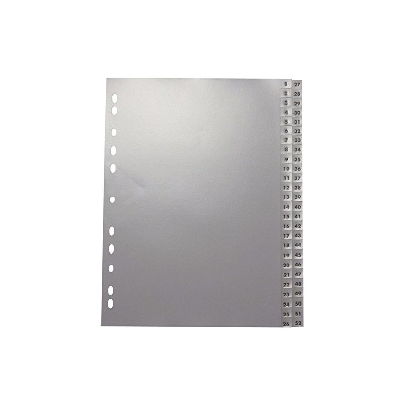 Neutral 1117 A4 File Dividers 1-52 Grey