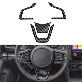 TLIFORT Steering Wheel Trim Cover for Subaru Forester 2019-2026, for Ascent Legacy Outback Crosstrek XV Outback 2018-2026, for Impreza 2017-2026, ABS Carbon Fiber, 4PCS