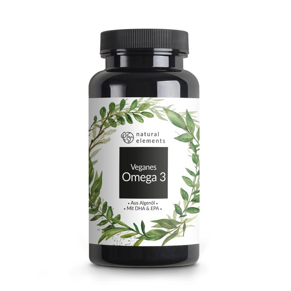 Omega 3 vegan - Premium: With EPA and DHA from algae oil (in triglyceride form) - sustainable and naturally low in harmful substances - 90 capsules