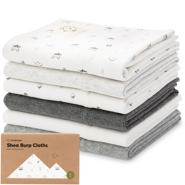6-Pack Organic Burp Cloths Baby Girl, Boy - Large Baby