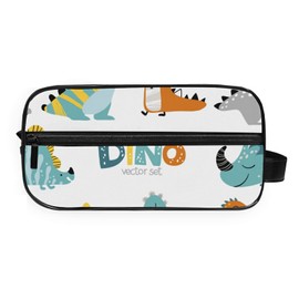 Toiletry Bag Unisex Cosmetic Bag Funny Dinosaurs Travel Organizer PU Leather Travel Cosmetic Case, Dinosaurs Set, one size