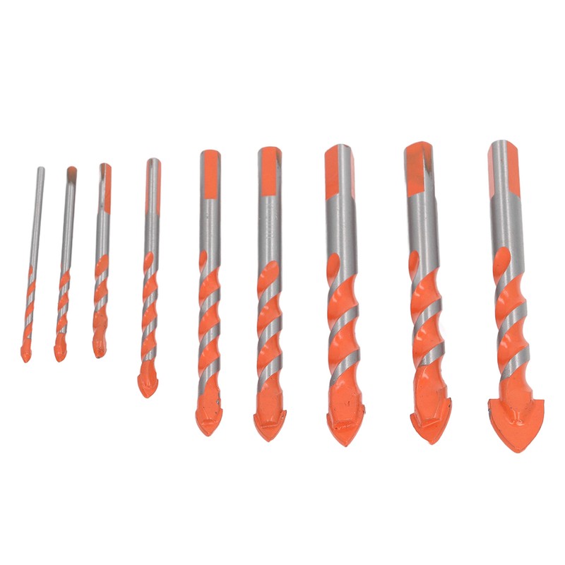 9Pcs Masonry Drill Bits Set Cemented Carbide Industrial Strength Carbide