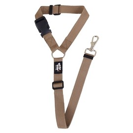 Hoof n Paw Dog Headrest Car Seat Belt - Adjustable Length Fit Both Large & Small Dogs - Universal Design Fit All Car Headrest - Strong Nylon Webbing - 10 Colours (Brown)