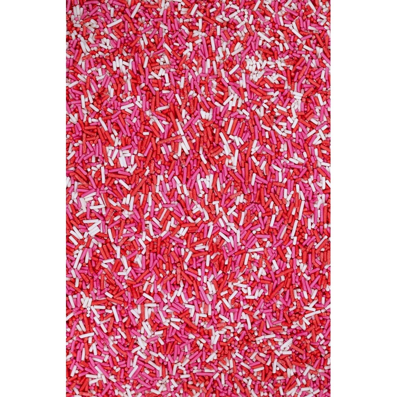 SPRINKLY - Matt Sugar Strands - Pink, Red & White