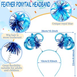 JcHrmers Cat Thing Costume Accessories Include Blue Ponytails Headband Bowtie Gloves Socking Blue Tutu Skirt for Book Week (2 Set)