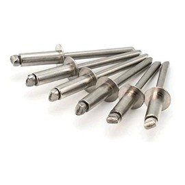 Stainless Steel Pop Rivets 3/16 Diameter #6 All 304 Stainless Steel Blind Rivets 6-6, 3/16" x 3/8" Grip (0.251-0.375) QTY 100