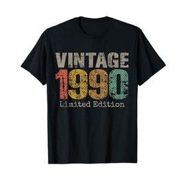 Vintage 1990 Limited Edition 35th Birthday Gifts 35 Year Old T-Shirt